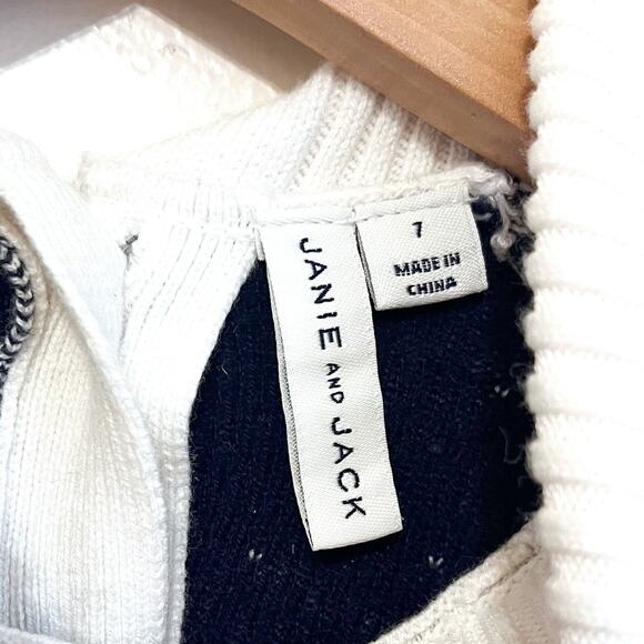 Janie and Jack Reindeer Christmas Girls Sweater Dress Size 7 Nordic Holiday - Picture 6 of 8